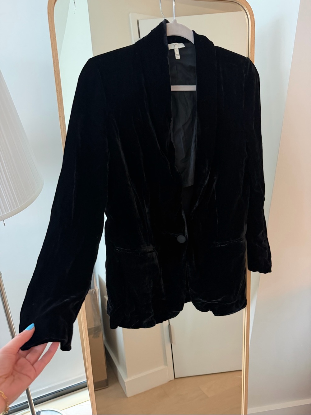 Joie Black Velvet Blazer Jacket